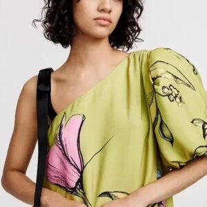 STINE GOYA One Sleeve Maxi Dress With Bow Strap Size M